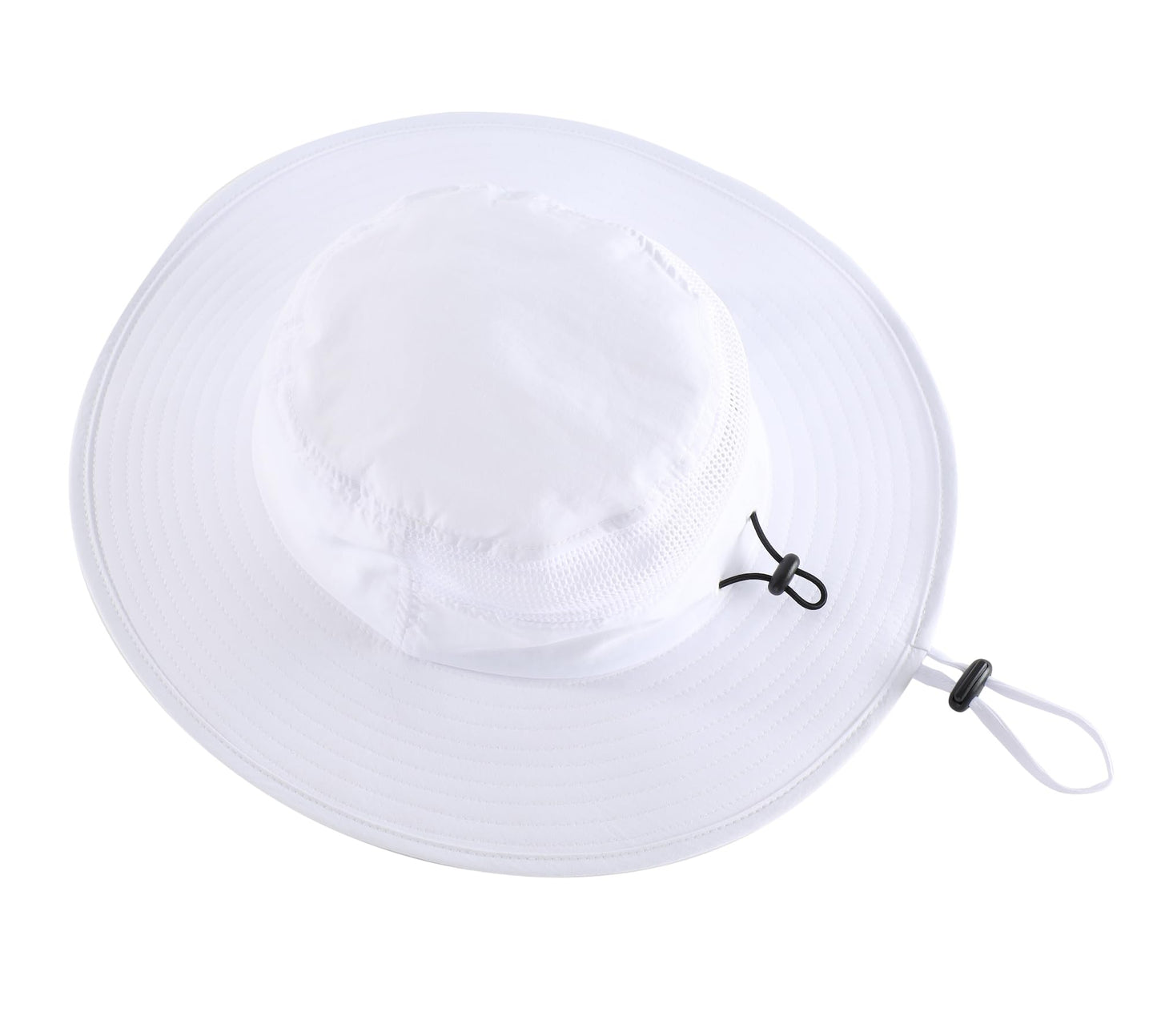 Home Prefer UPF50+ Mens Sun Hat Wide Brim Fishing Hat Breathable Mesh Beach Bucket Hat for Men Women (White)