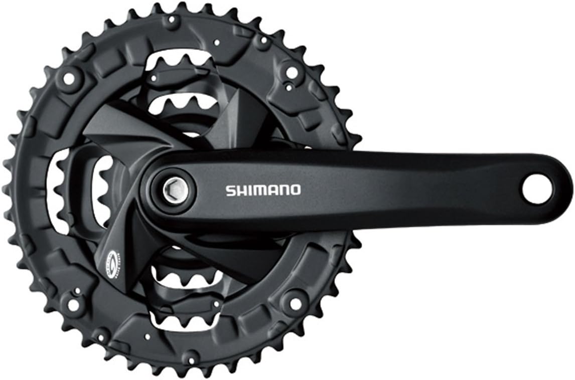 Shimano Acera FC-M371-L Crankset - 175mm, 9-Speed, 48/36/26t, Riveted, Square Taper JIS Spindle Interface, Black