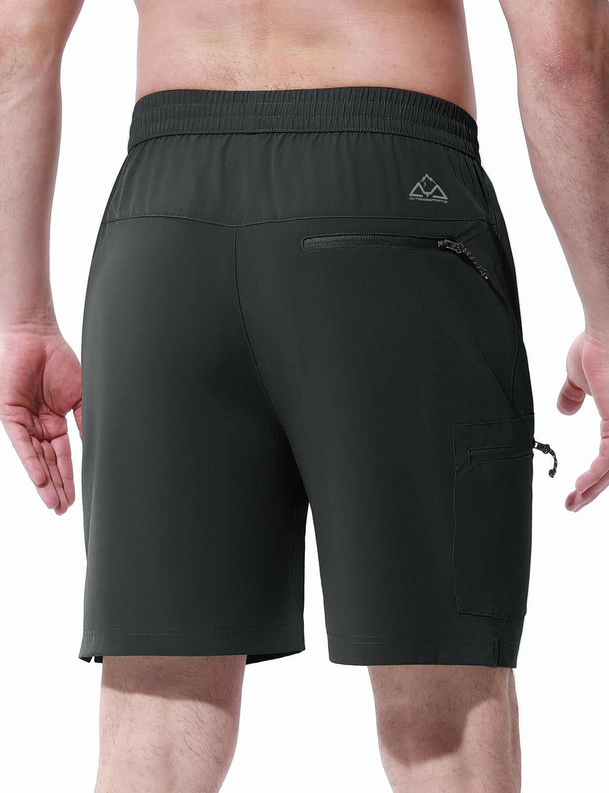 TBMPOY Men's Hiking Cargo Shorts 7" Quick Dry Athletic Running Workout Lightweight Shorts for Golf Fishing with Pockets Dark Grey 2XL