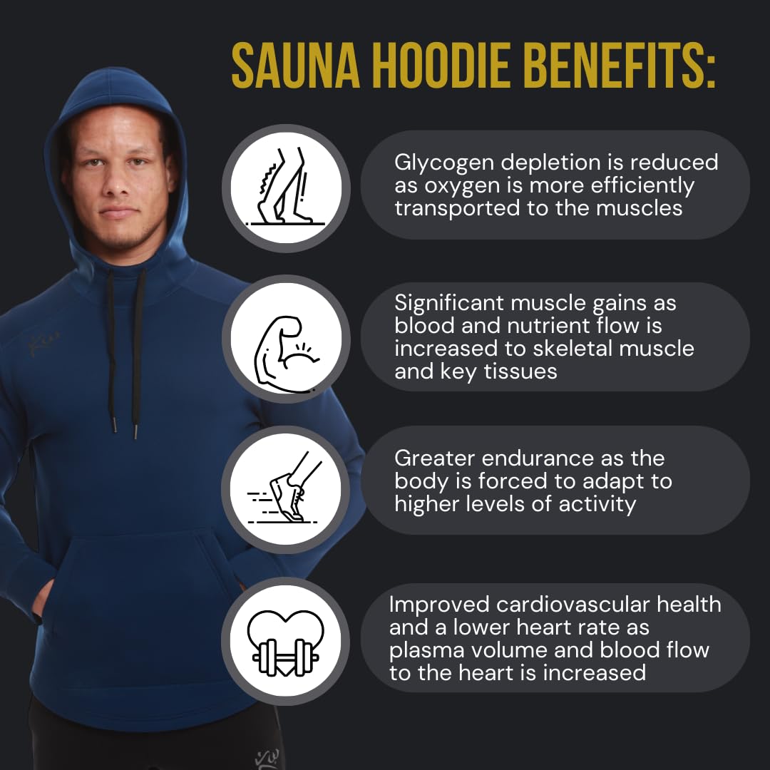 Kutting Weight - Sauna Hoodie - SweatTech Neoprene - For Exercise, Workout - Breathable & Flexible - Maximize Workouts