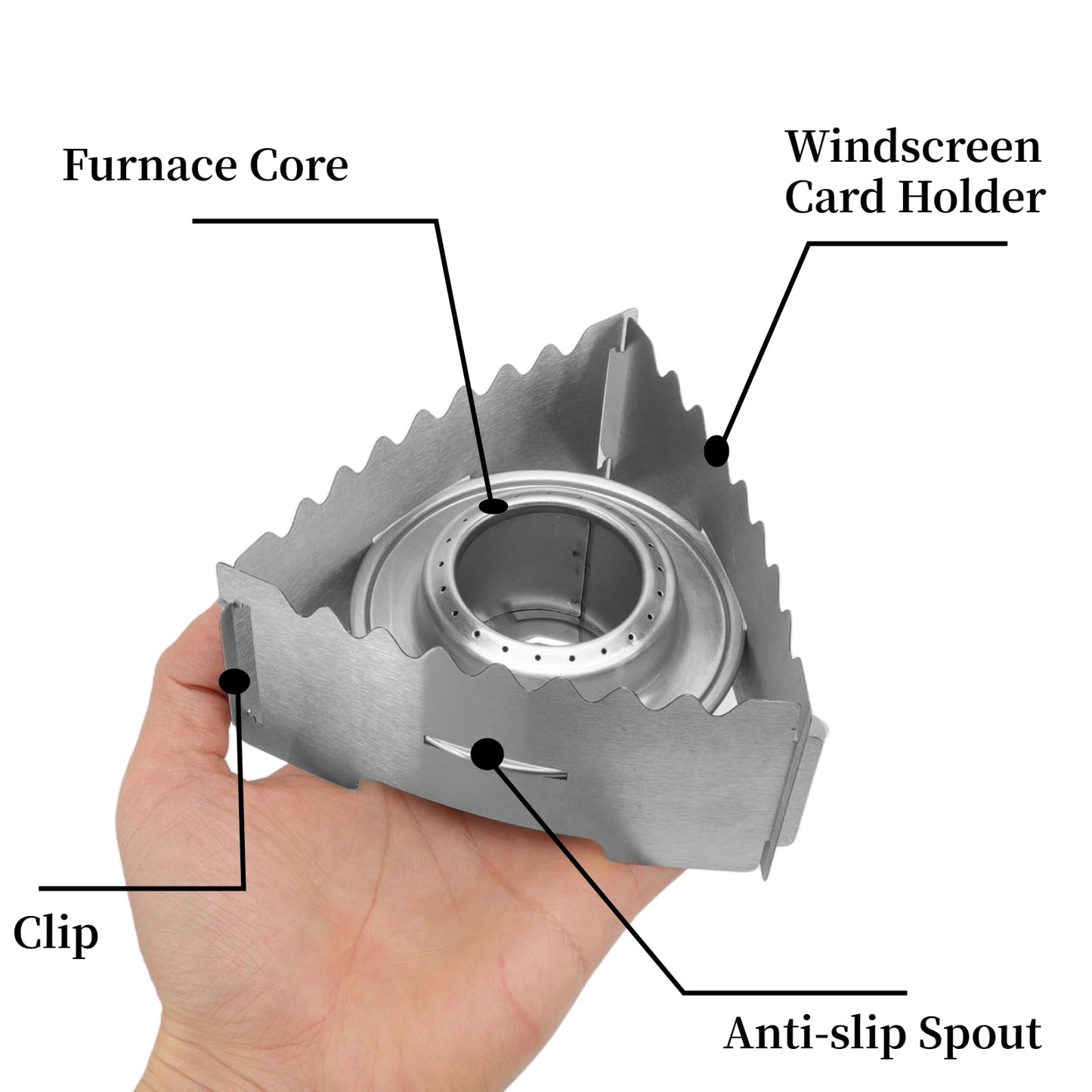 Outdoor Portable Camping Stove, Stainless Steel Pocket Alcohol Stove Mini Backpacking Stove for Camping Hiking Backpacking BBQ Gift (B)