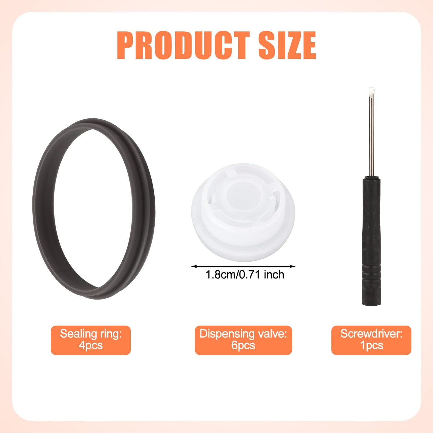 10pcs Lid Replacement Valves & Gasket for Gatorade Water Bottle GX 30oz and Squeeze Bottle 32oz, Bottle Top Dispensing Valves Plastic Insert & Bottle Rubber Seals & Screwdriver for Gatorade Bottle