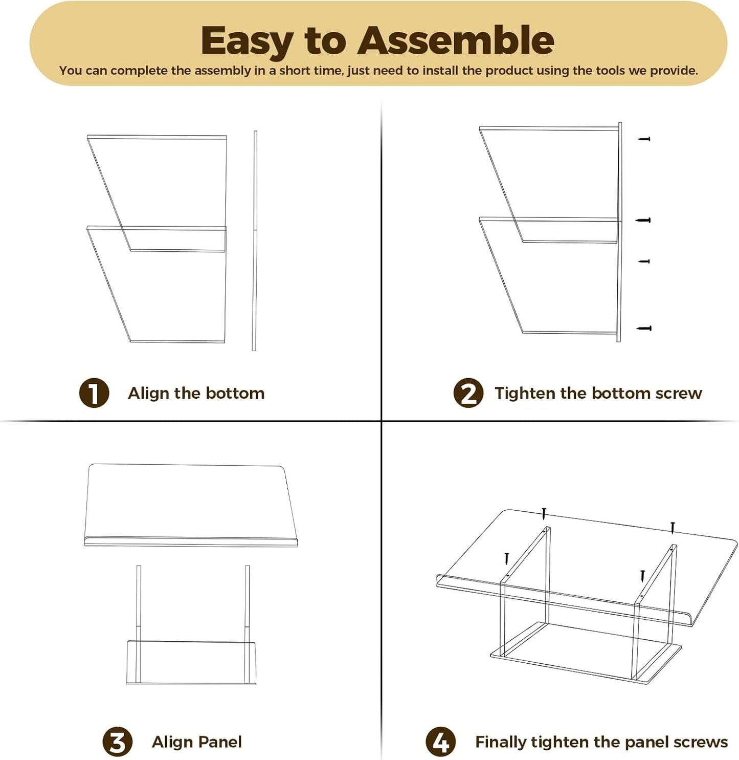 Thickening Acrylic Tabletop Podium, Portable Plexiglass Pulpits, Clear Podium Stand for Weddings,Classroom,Conference,Churches,Professional Presentation (23-1/2"W x 10-1/2"H x 14-1/4"D)