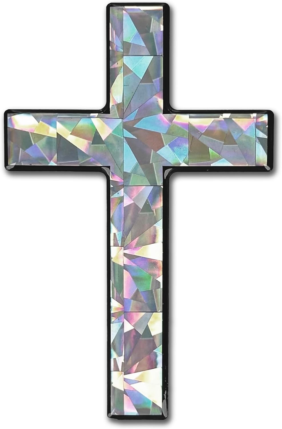 Elektroplate Christian Cross (Tapered) Reflective Domed Decal (3.25" x 2.5") Premium Automotive-Grade 3D All Weather Vinyl Sticker for Car, Water Bottle, Laptop, Phone & More | Made in The USA