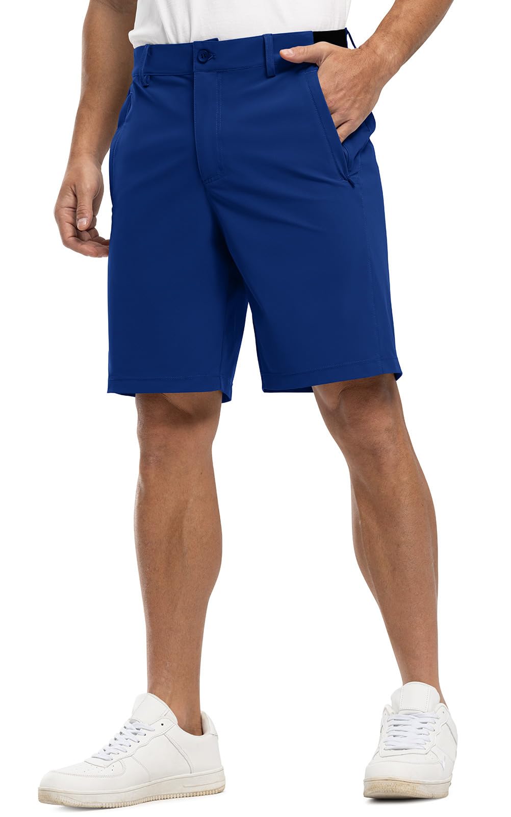 Rdruko Men's Golf Shorts Stretch Dry Fit 9" Lightweight Casual Dress Shorts with Pockets(Royal Blue, US 34)