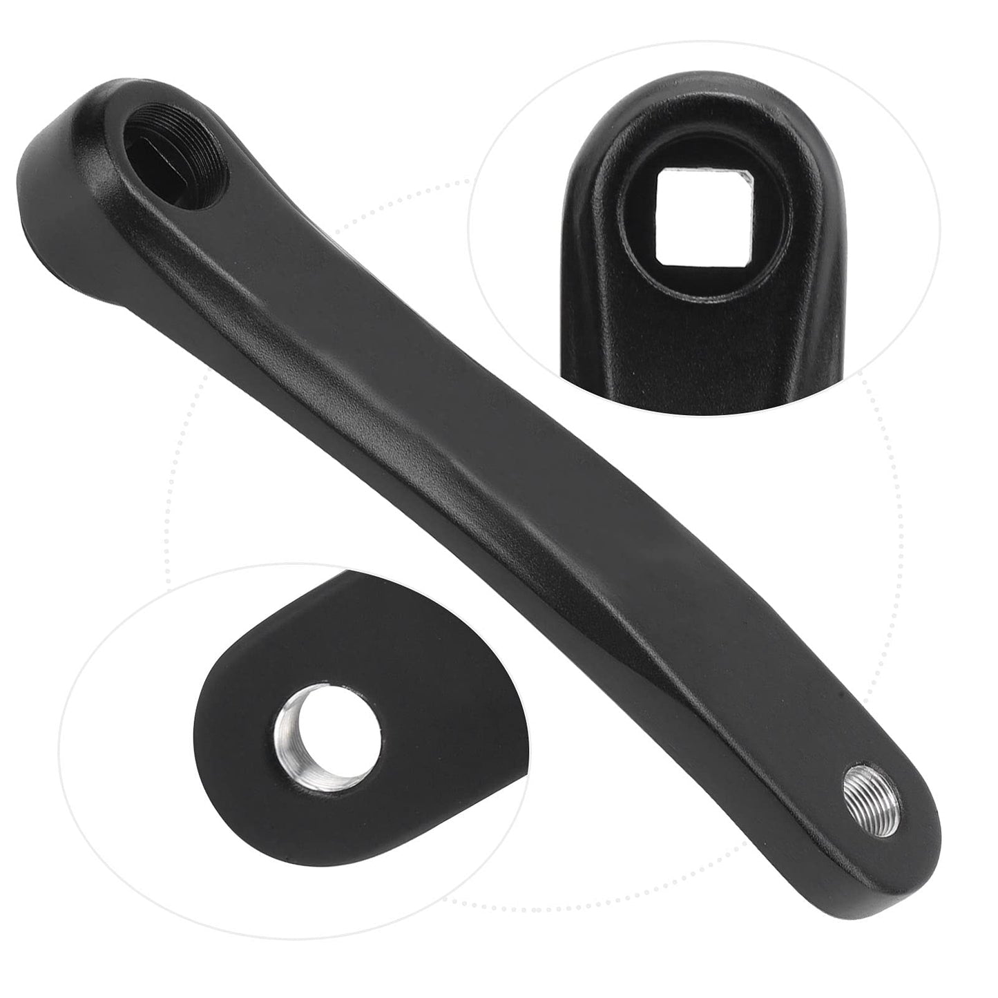 Gemer Bike Crank Arm, Bicycle Crank Left Arm Replacement, Aluminum Alloy Bike Crank Arm Left Simple Installion Wide Range of Use for Mountain Bike