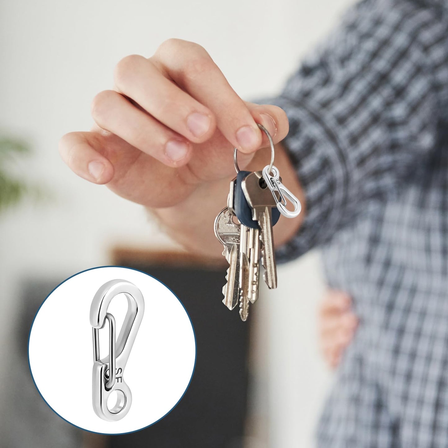 12 Pcs Tiny Carabiner Clip Metal Small Spring Snap Hooks, 1 inch Key Chain Clip Hooks Metal Swivel Clasps Lanyard Snap Hook Carabiners for Backpack Keychains Accessories(Silver)