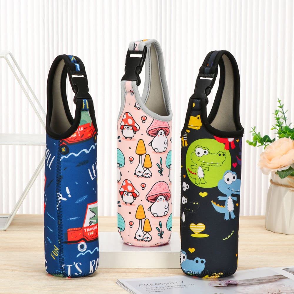 Andy's Orchids Neoprene Water Bottle Sleeve, 4PCS Portable Cup Carrier Pouch Sport Water Bottle Cover Case Insulated Bag