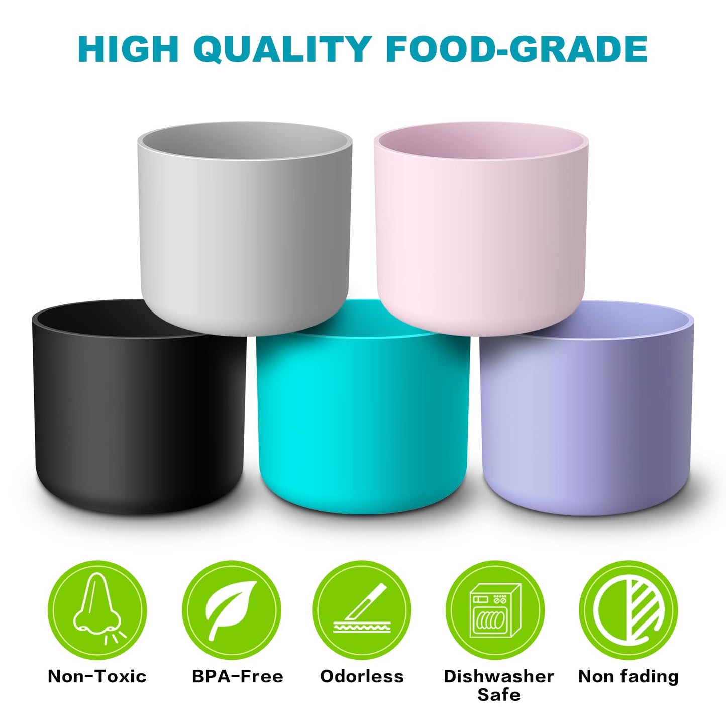 Allwith Boot Sleeve for Owala Water Bottle 32 oz - 2 PCS Accessory Silicone Water Bottle Protector for FreeSip/Twist/Flip - Dishwasher Safe, BPA-Free, Non-Toxic