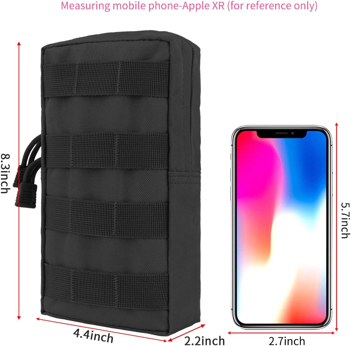 IronSeals 2 Pack Vertical Tactical Molle EDC Pouch Multi-Purpose Compact Pack Water-Resistant Utility Pouch