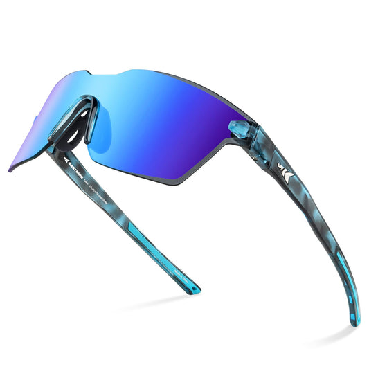 KastKing Tarkio Polarized Fishing Sunglasses, Large Single PC Lenses, Rimless Wrap Design, UV400 Protection Sports Sunglasses