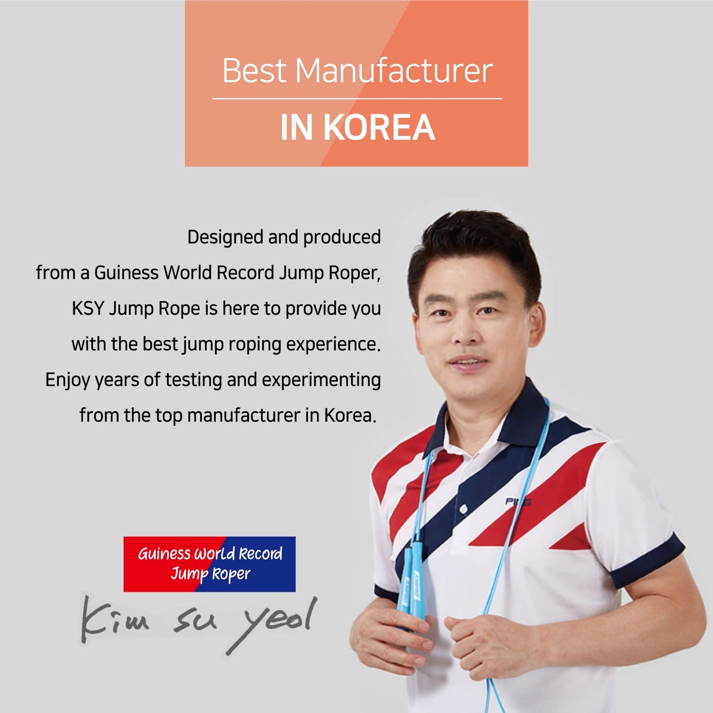 Speed Exercise Jump Rope for Men and Women - Skipping Jumping Rope for Fitness Training Workout for Adults - Great for Cardio, Boxing, CrossFit (Special Luxury, KA-220, Made in Korea) Navy-Yellow