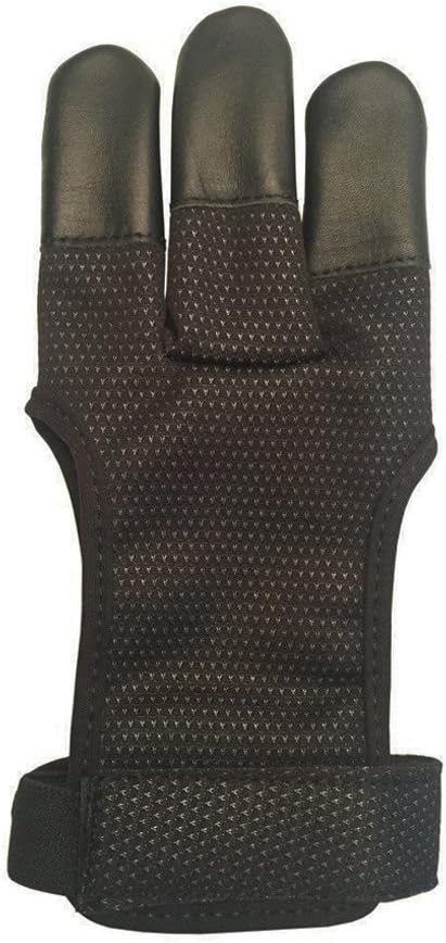 Handmade Brown Leather Three Finger Archery Gloves