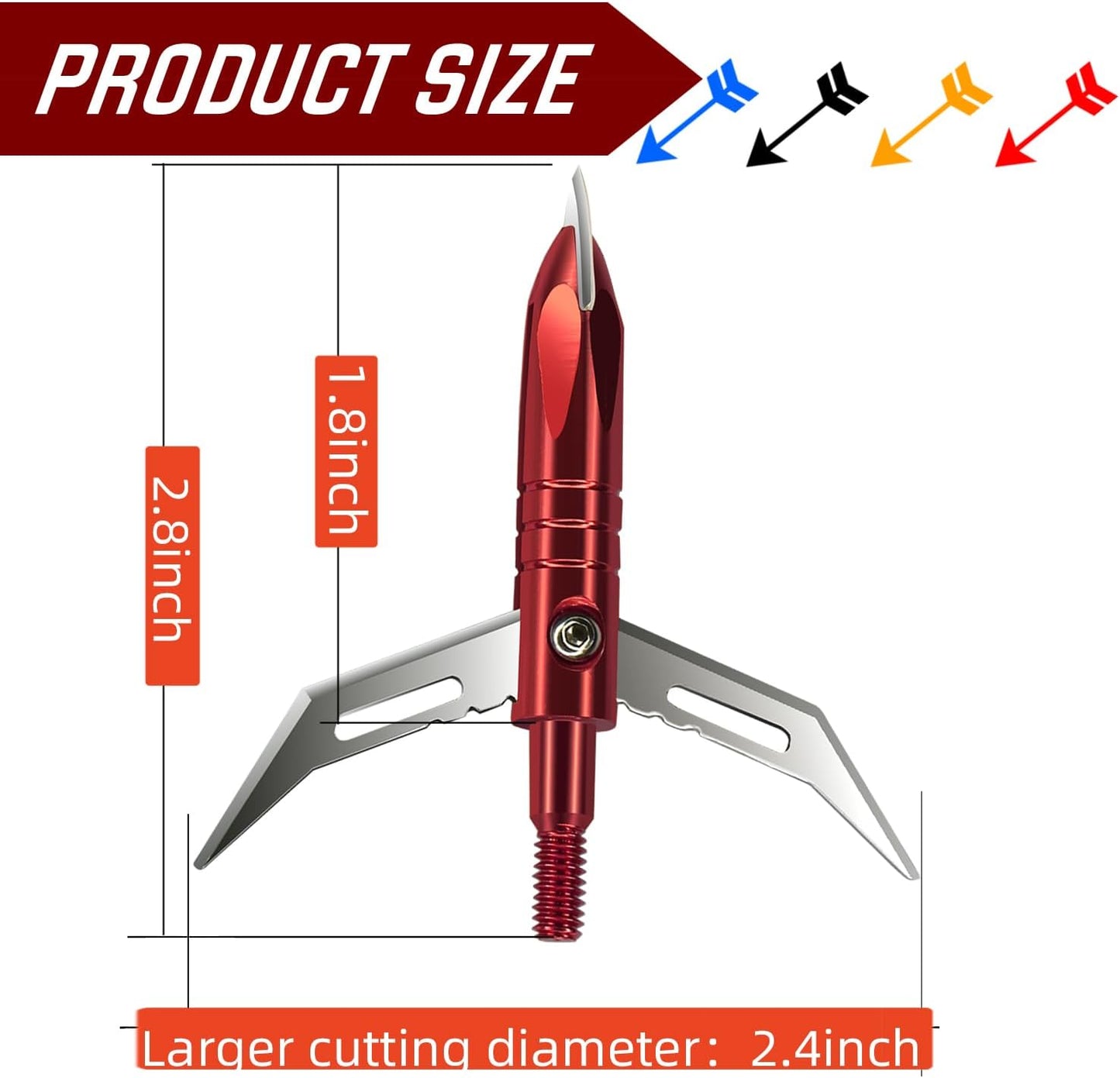 12pcs Hunting Broadheads 100 Grain Archery Broadheads 420 Stainless Steel Higher Hardness 2-Blades + 1 pc Broadhead Case for Arrowheads