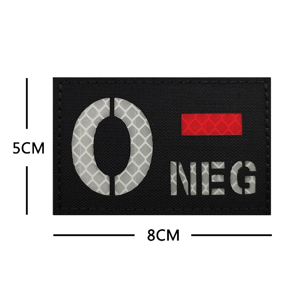 2 PCS AliPlus Blood Type Patches O- NEG Patch IR Infrared Reflective Patch Laser Cut Tactical Morale Patches Hook and Loop(3.15x2 inch Black White)