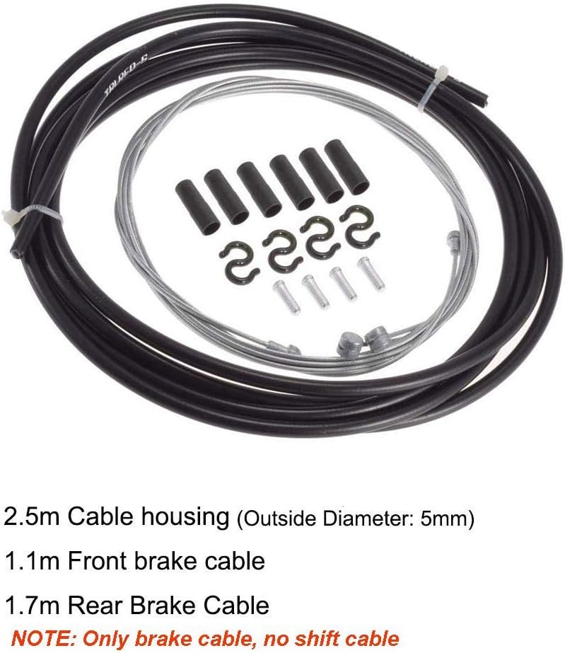 2pc Universal Bike Brake Cable Housing Kit Set Bicycle Brake Cable Replacement Kit for Moutain Road Bike Cycling Repairing