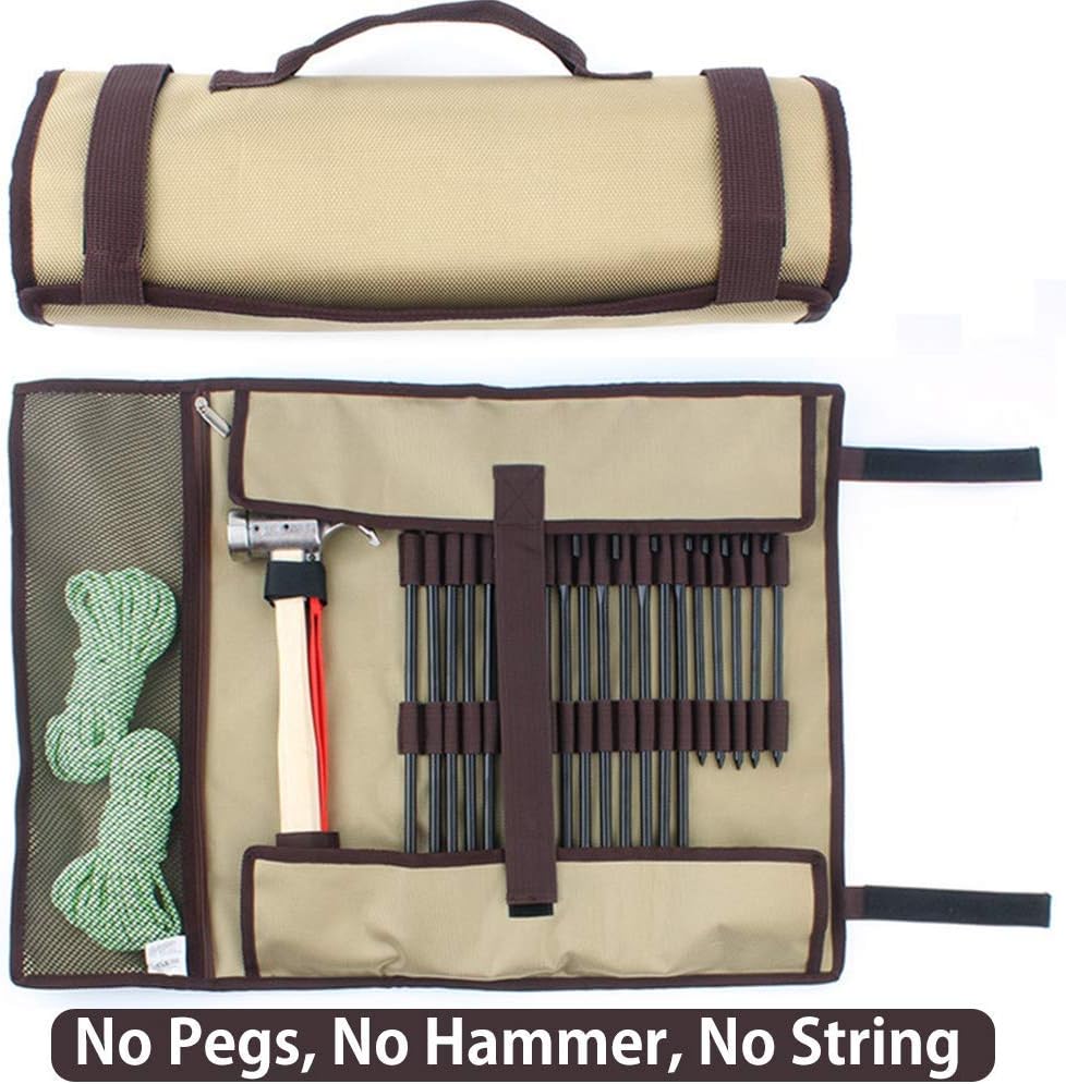 TINTON LIFE® Heavy Duty Tent Nail and Hammer Storage Bag Oxford Stakes Pegs Pouch Holder Case - Tent Pegs Not Included