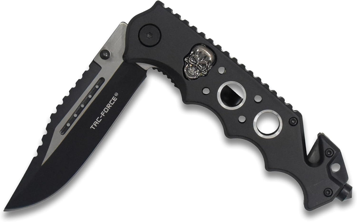 TAC Force TF-809 Series Spring Assist Folding Knife, Two-Tone Blade, 4.5-Inch Closed