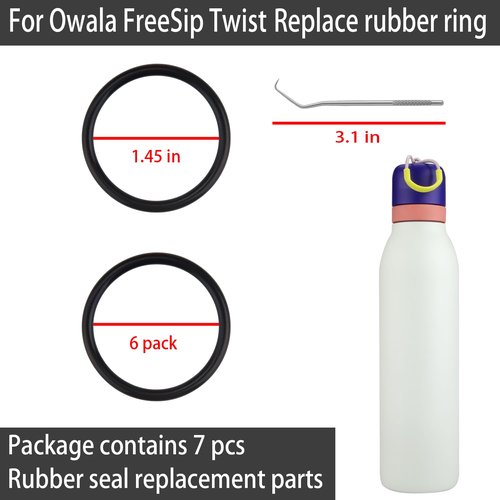 6-Pack O-ring for Owala FreeSip Twist Insulated Stainless Steel Water Bottle,Gaskets compatible with Owala FreeSip Twist 18oz 24oz Insulated Stainless Steel Bottle.
