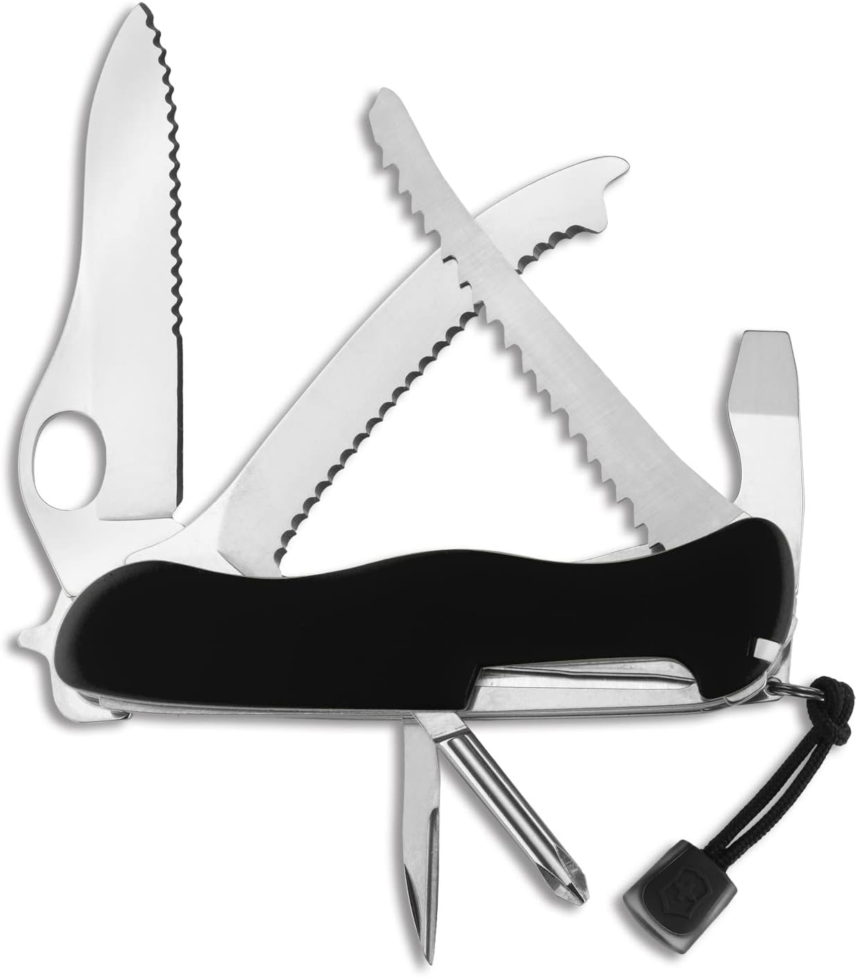 Victorinox Rescue Tool with Nylon Pouch Swiss Army Knife, 13 Functions, Swiss Made Pocket Knife with Seatbelt Cutter and Glass Saw - Fluorescent Yellow