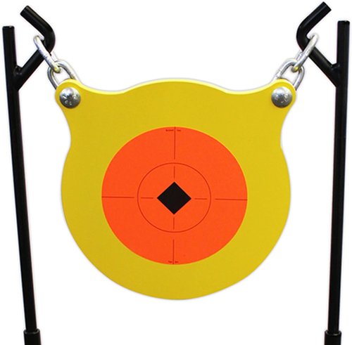 Birchwood Casey World of Targets Boomslang AR500 Steel Durable 0.5" Thick 9.5" Diameter Shooting Gong Target with Stand & Hanging Hardware