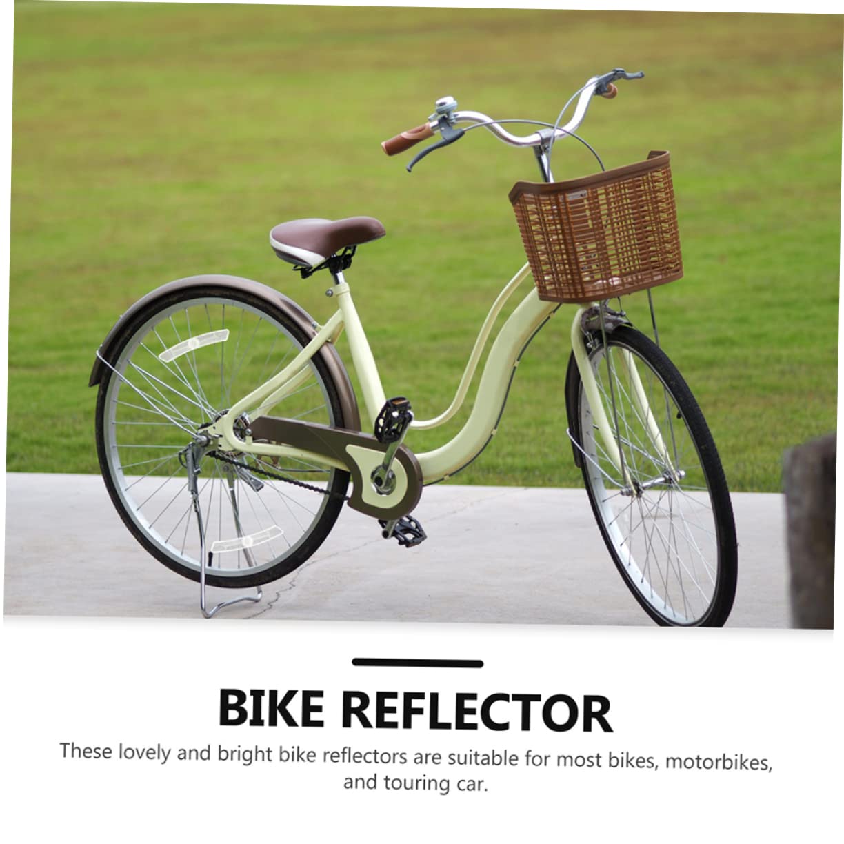 Kisangel 10pcs Bike Wheel Reflectors Night Safety Plastic Bicycle Reflectors White Bike Tire Decor for Night Riding Accessories