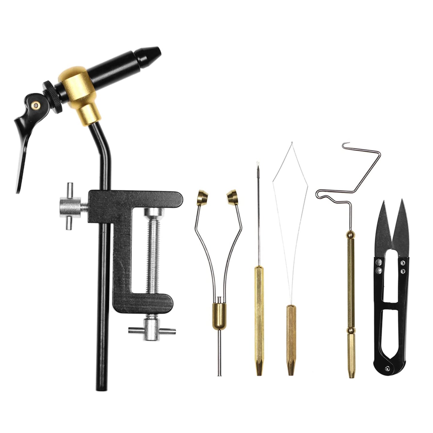 Lixada Fly Tying Tools Kit 5/6PCS with Fly Tying Vise Bobbin Holder Threader Needle Whip Finisher Scissors Fly Tying Kits for Flying Fishing Professionals Beginners
