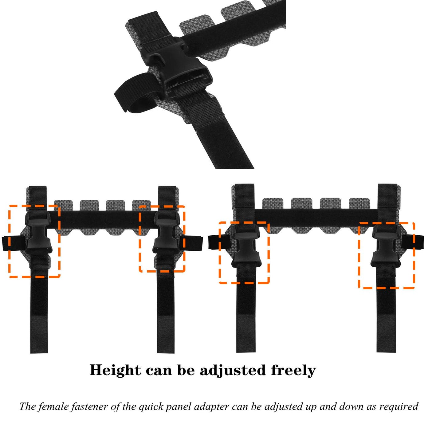 JFFCESTORE Quick Connect Accessory Adapter Buckle, Adjustable Female Fastener for Tactical Vests to Connect Tactical Placard,Mag Pouch (Black)