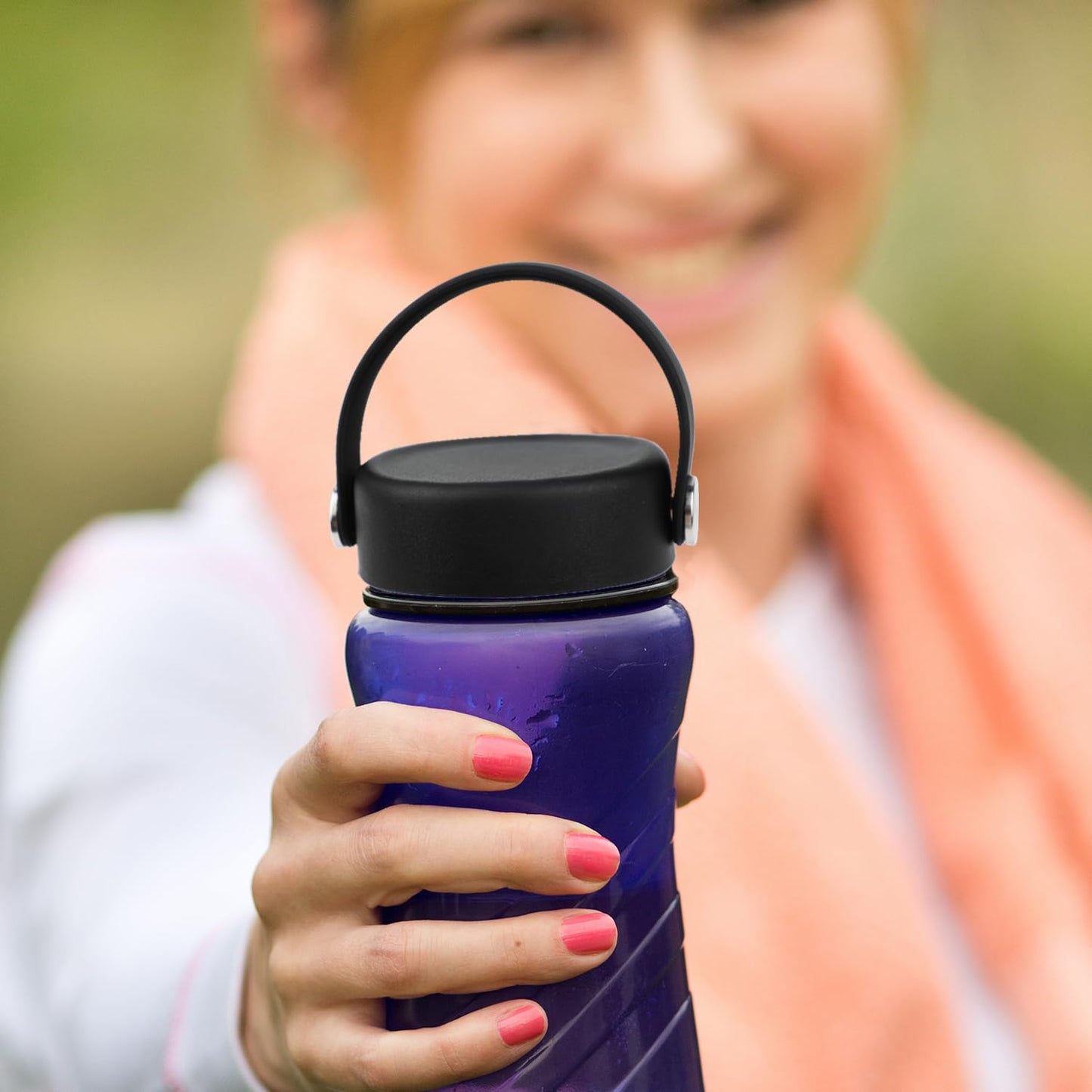 2 Pcs Replacement Lid Compatible with Hydro Flask 12 16 18 20 32 40 64oz Water Bottle, Lid Compatible with Hydro Flask and Other 2.44" Wide Mouth Bottles (Black)