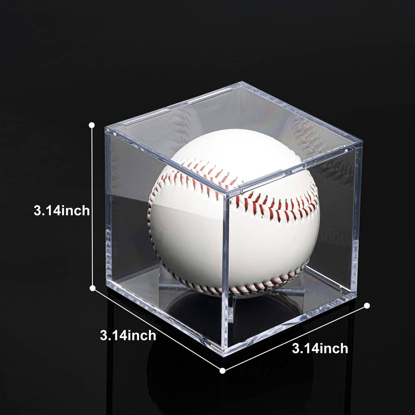 8 Pack Baseball Display Cases - UV Protected Acrylic Square Baseball Holder, Official Size Baseball Display Boxes, Clear Display Cube Baseball Memorabilia Showcase Autographed Ball Protector