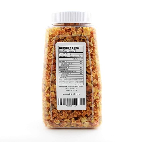 Harmony House Foods Dried Sweet Potato, diced (19.5 oz, Quart Size Jar) for Cooking, Camping, Emergency Supply, and More