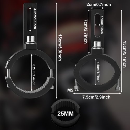 Ygmylandbb Motorcycle Turn Signal Bracket, Universal Motorcycle Fork Indicator Brackets, 36-54mm(1.41-2.12inch) 1 Pair