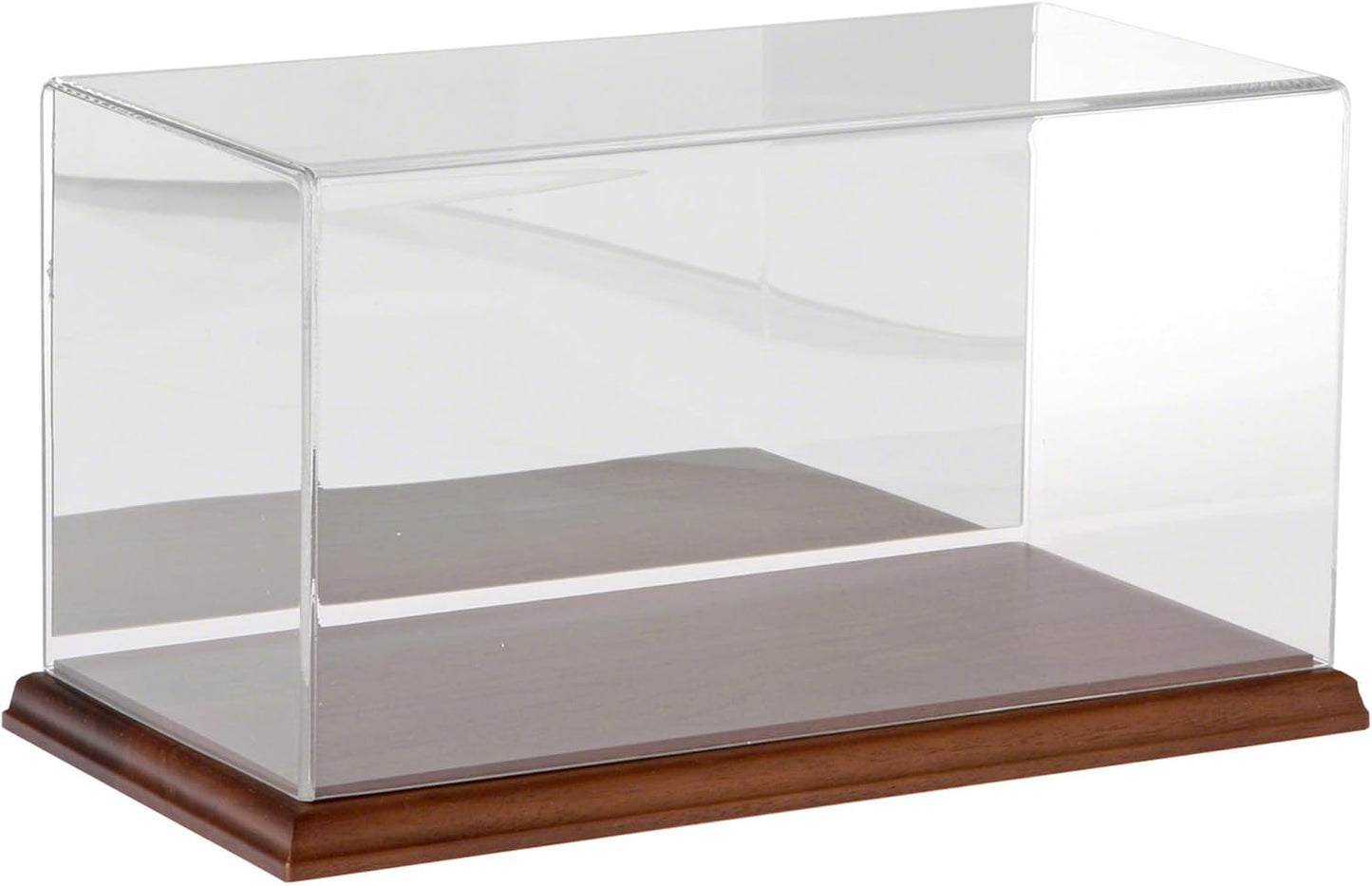Plymor Clear Acrylic Display Case with Hardwood Base, 12" W x 6" D x 6" H