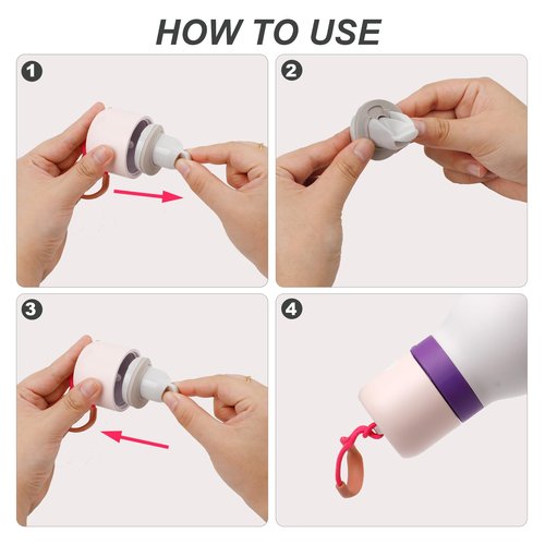 PEUTIER 4pcs Water Bottle Stopper Replacement for Owala FreeSip Twist 18oz 24oz, Water Bottle Top Lid Gasket for Owala FreeSip Twist Series Bottle Stopper Seal Part Accessories BPA-Free(Gray)