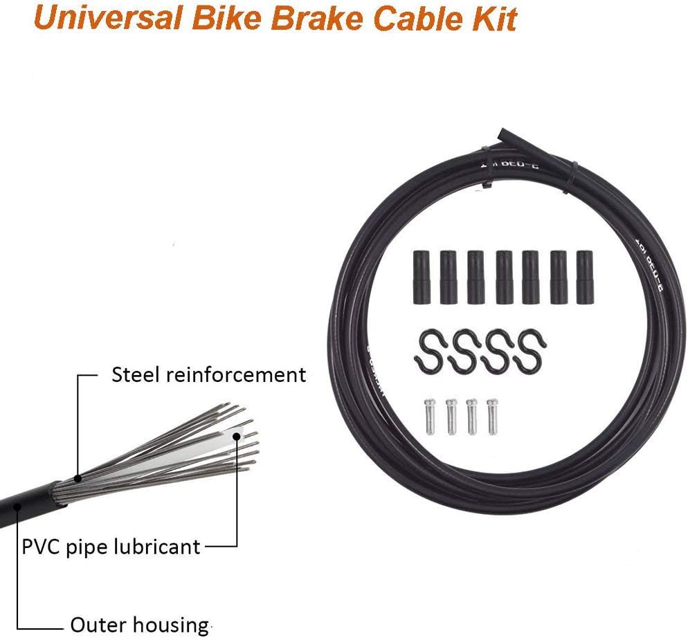 2pc Universal Bike Brake Cable Housing Kit Set Bicycle Brake Cable Replacement Kit for Moutain Road Bike Cycling Repairing