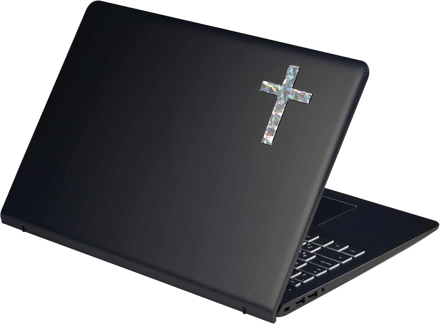 Elektroplate Christian Cross (Tapered) Reflective Domed Decal (3.25" x 2.5") Premium Automotive-Grade 3D All Weather Vinyl Sticker for Car, Water Bottle, Laptop, Phone & More | Made in The USA