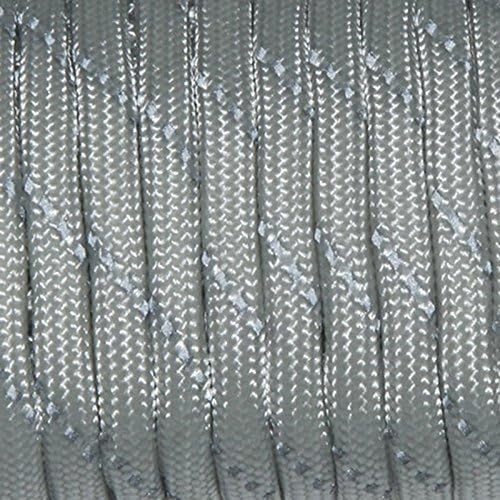 1pcs 550 Reflective Paracord 7 Core Parachute Cord 100FT Strand for Buckles Bracelet Light Grey(Light Grey)