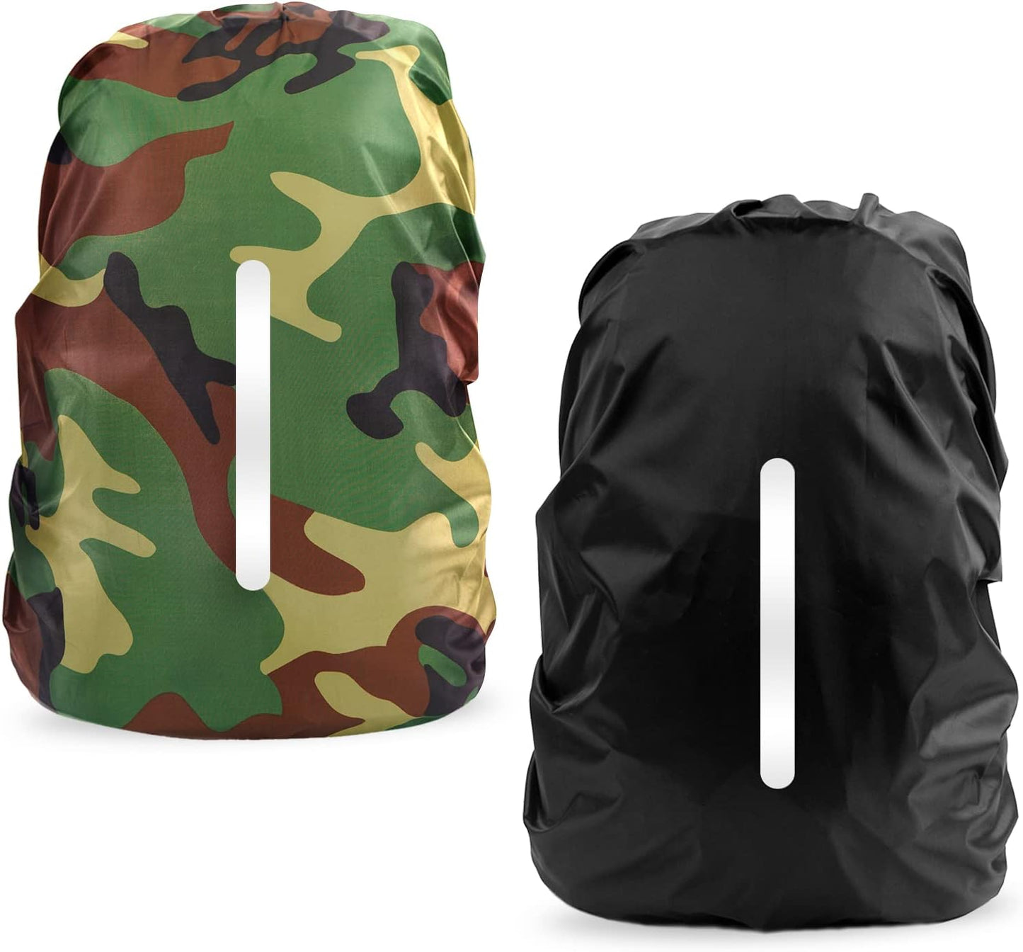 LAMA 2pcs Waterproof Rain Cover for Backpack, Reflective Rainproof Protector for Anti-dust and Anti-Theft M 30L-40L Black