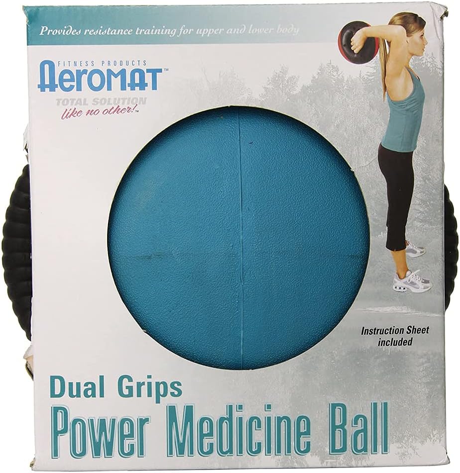 Aeromat Dual Grip Power Medicine Balls for Abdominal Training and Rotational Movements - 9" Diameter - Weights Color-Coded
