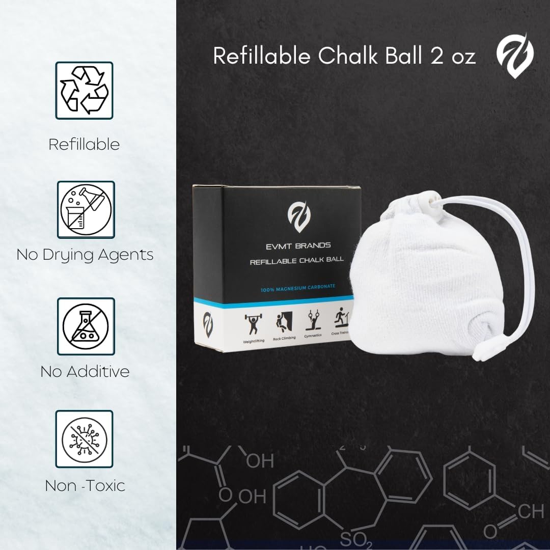 EVMT Brands Liquid Chalk, Mess Free Gym Chalk for Weightlifting, Gymnastics, Rock Climbing, Dancing. Sweat Resistant and Long Lasting for Stronger Grip. Package May Vary.