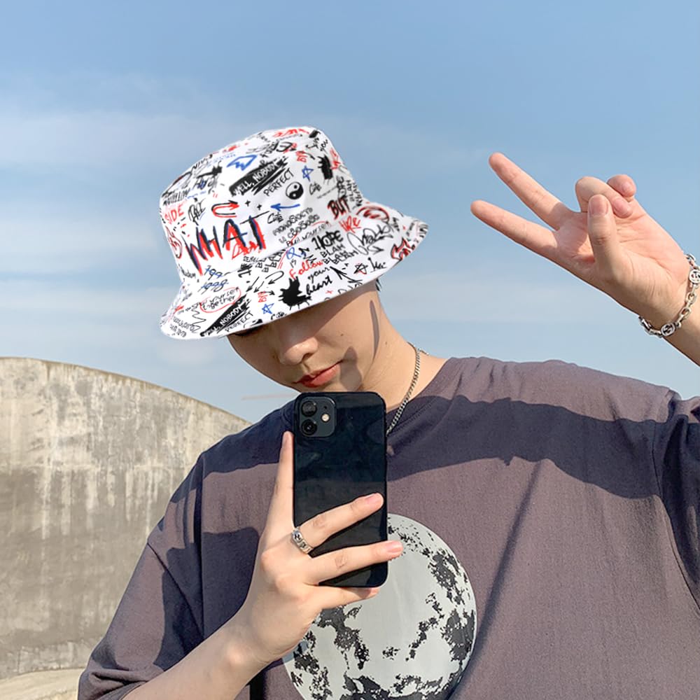 Nanwansu Packable Reversible Printed Bucket Hat Unisex for Men Women Beach Fisherman Cap