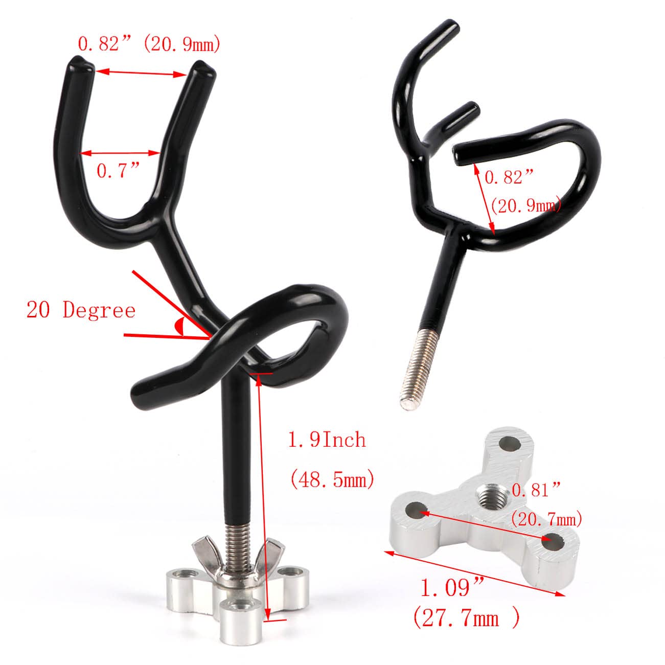 4pcs Sure Grip Steel Boat Rod Holder 20 Degree PVC Coated Steel Wire Fishing Pole Holder