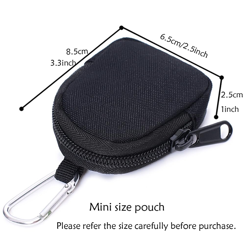 2 Pack Tactical Coin Purse - Military Pocket Keychain Pouch as Mini Tool Organizer Coin Car Key Waist Case Earphone Pack Backpack Accessory Pouch (Black-2pcs)
