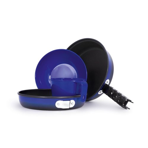 GSI Outdoors Bugaboo Mess Kit, High-Performance Ceramic Coated Cookset – 8" Dual-Use Fry Pan/Lid, 1 qt. Pot, Accessories