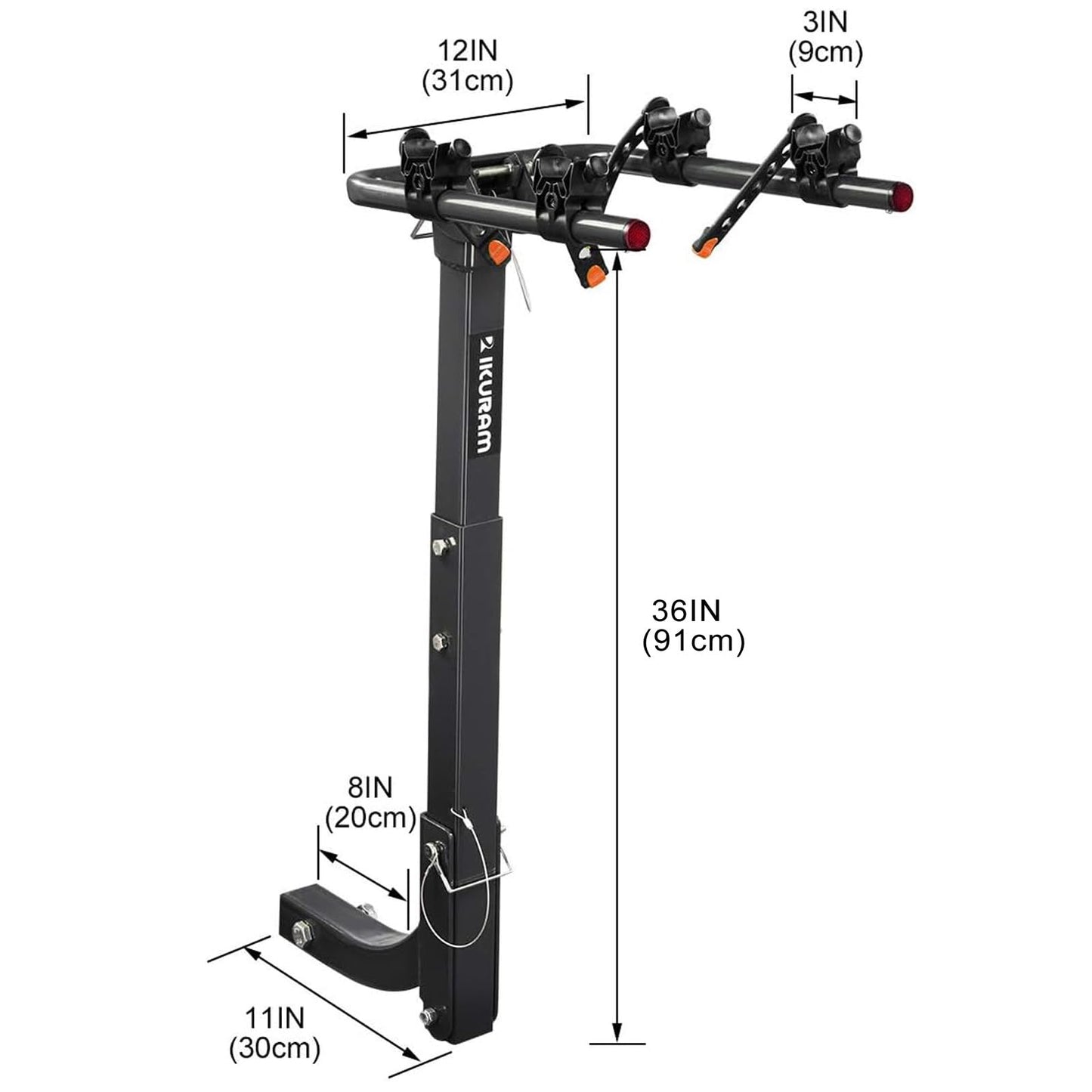 2 Bike Rack Bicycle Carrier Racks Hitch Mount Double Foldable Rack for Cars Truck SUV Fits 2" Receiver, Tie Down Strap, Anti-Rattle Hitch Tightener & Bicycle Cross-bar Adapter for Kid’s Bike