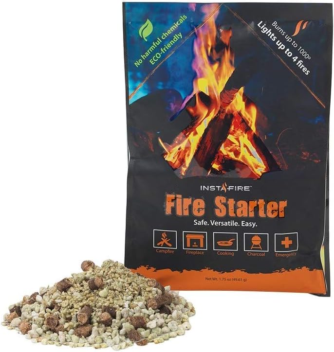 (3 Packs) Insta-Fire Fire Starter Perfect for Camping, Emergencies, Hiking, Fishing, Boating, Fire Pits, Grilling, Survival, Preppers, Food Storage, Boiling Water (as Seen on Shark Tank!)