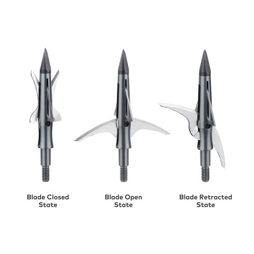 DEEPOWER Hybrid Mechanical Broadheads 100 Grain 4-Blade Archery Broadheads 4 Pack Bowhunting 2" Cutting Diameter for Hunting (100 Grain)