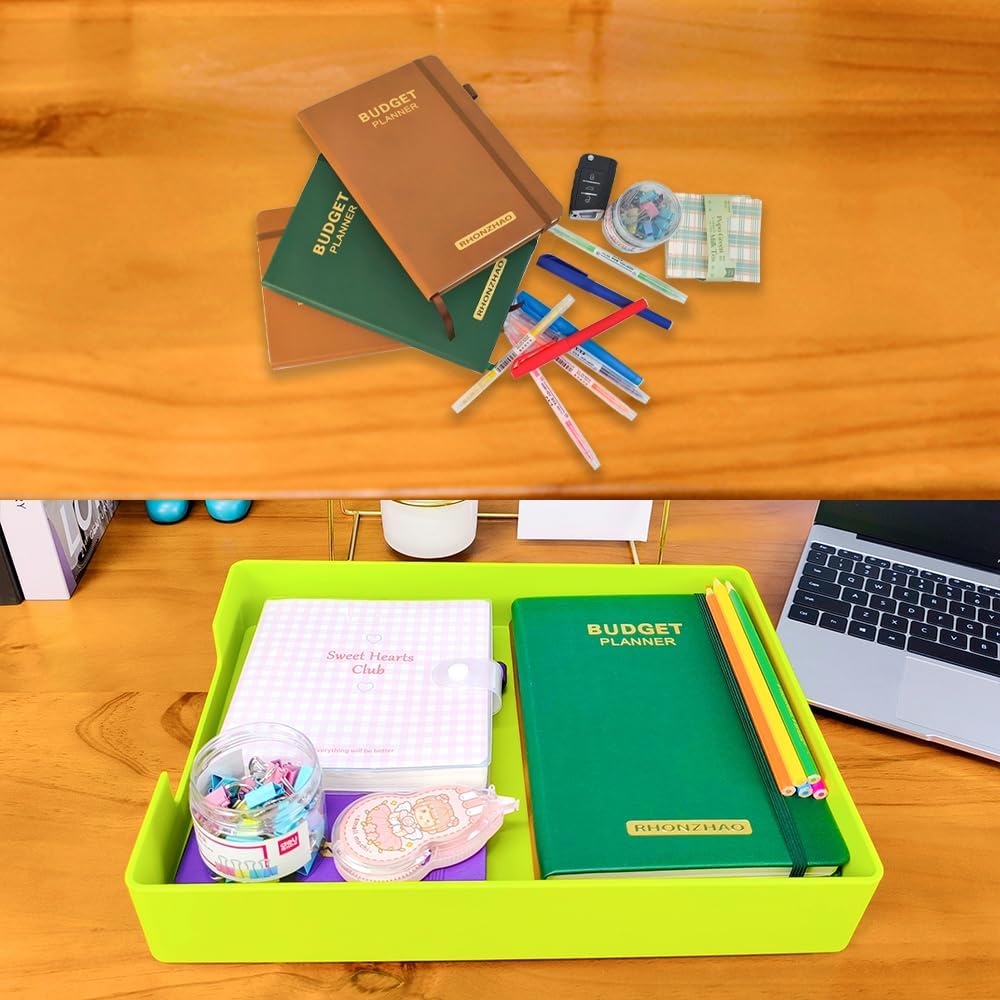 Desk Letter Tray, 2PCS A4 Size Plastic Stackable File Document Organizer, Office Desktop File Paper Holder, Book Storage Rack,Anti-Skid Stacking Support for Office Supplies (White)
