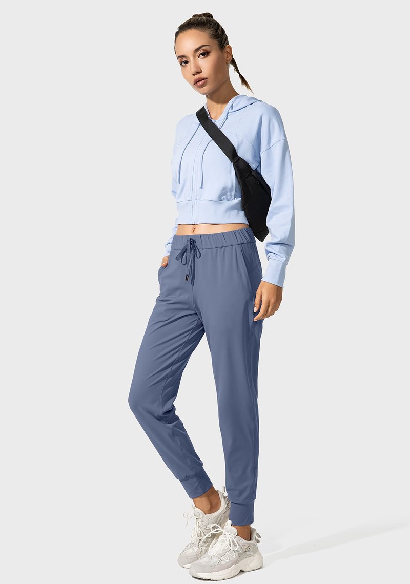 SANTINY Women's Joggers Pants Pockets Drawstring Running Sweatpants for Women Lounge Workout Jogging(Slate Blue_M)