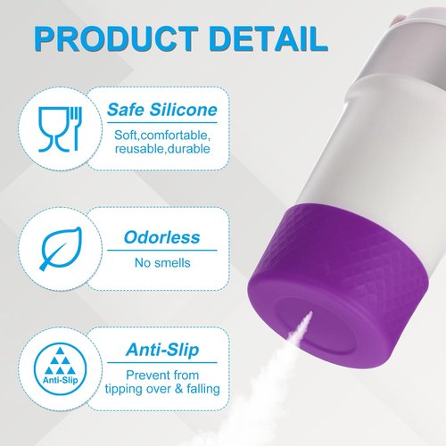 PATIKIL Silicone Water Bottle Boot, 2 Pcs 4 Inch Water Bottle Protective Sleeves 32-40 oz Anti-Slip Bottom Cover Sleeve Accessory Protector for Sports Water Bottles, Dark Purple